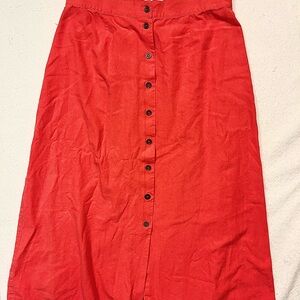 Anna And Frank Soft Coral Button-Front Maxi Skirt